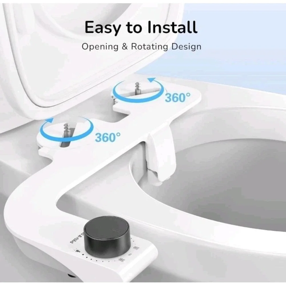 Bath & Bum Bidet, Ultra-Slim Bidet Attachment, Non-Electric Bidet Toilet Seat